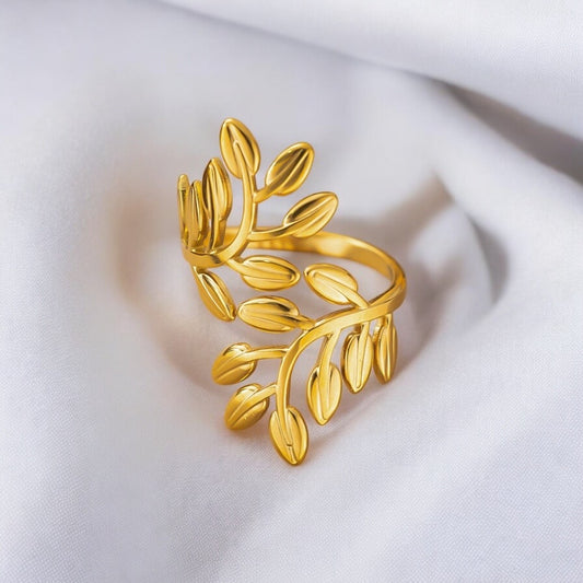 Bague feuille d'or